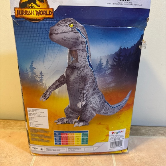 Disguise Jurassic World Inflatable Dinosaur Costume - Gray and Blue - Picture 4 of 7